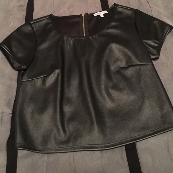 Charlotte Russe Faux leather crop top