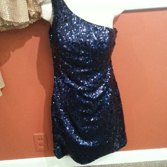 Blue sequin dress