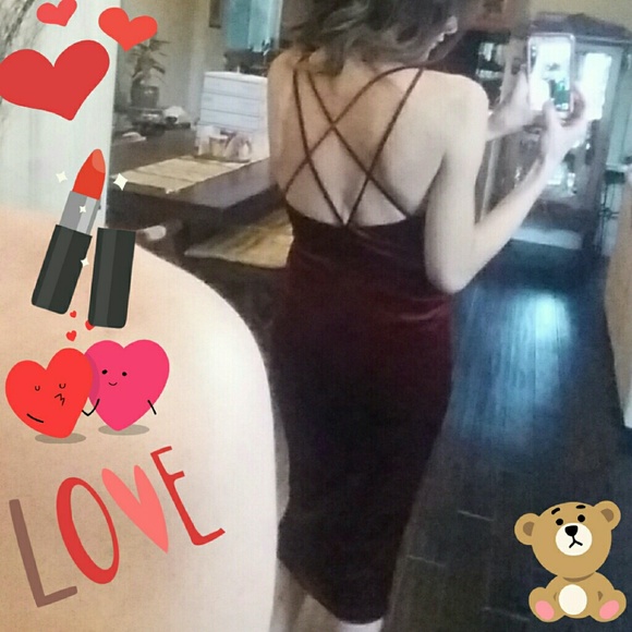 Sexy Velvet Sultry dress clubbing / dining dress - Picture 3 of 4