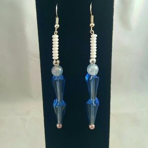 Blue White Earrings