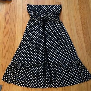 Strapless polka dot dress