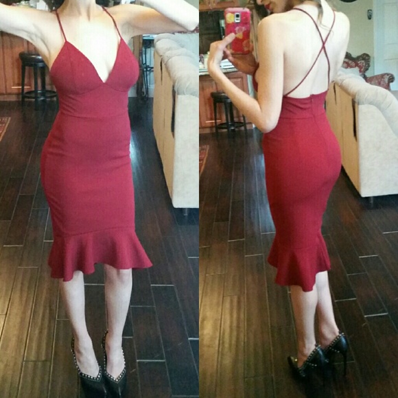 1 left Dress flirty mid length flare bottom - Picture 3 of 4