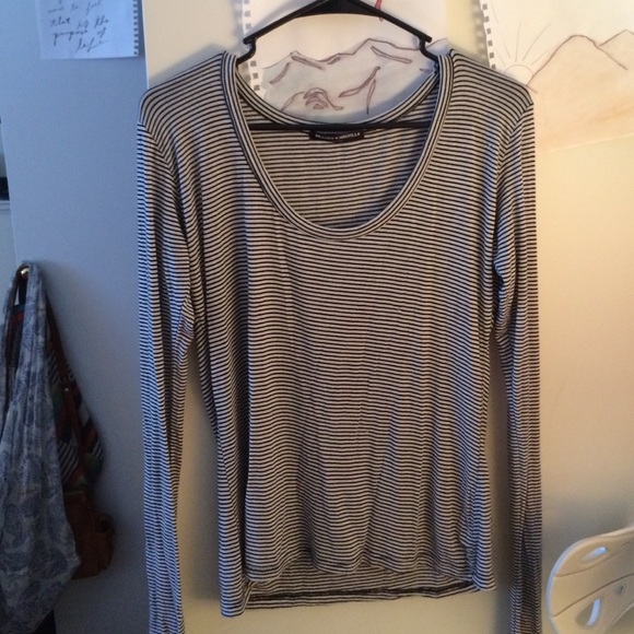 Black and white striped long sleeve shirt