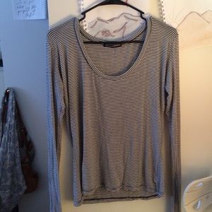 Black and white striped long sleeve shirt