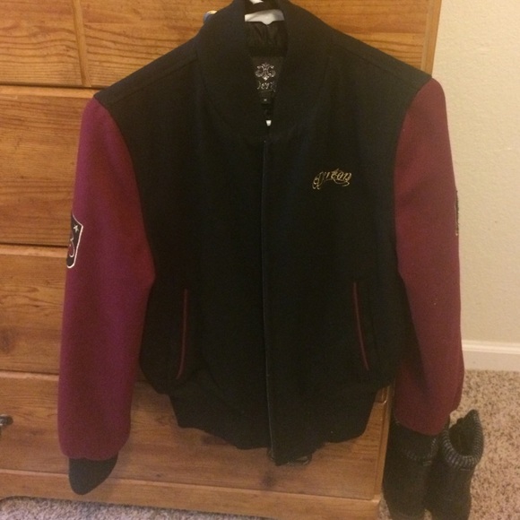 Maroon original Deréon varsity style jacket