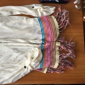 Element fringe cardigan with hood