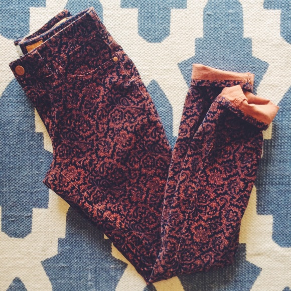 Anthropologie Pants - pilcro serif brocade skinny cords