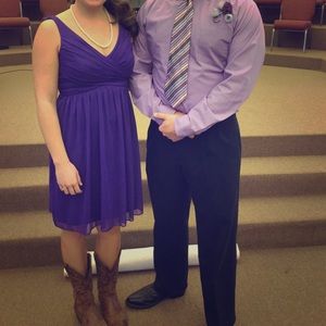 Short Mesh Bridesmaid Dress with Cowl Back