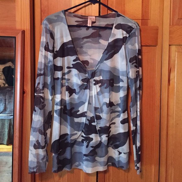 Women's long sleeve sheer tunic top