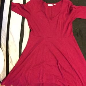 Burgundy mid length dress