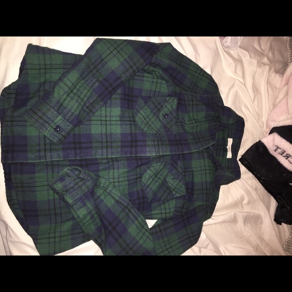 Green and navy flannel