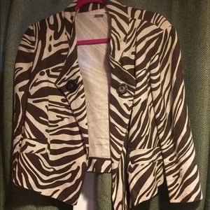 Michael Kors brown zebra print top