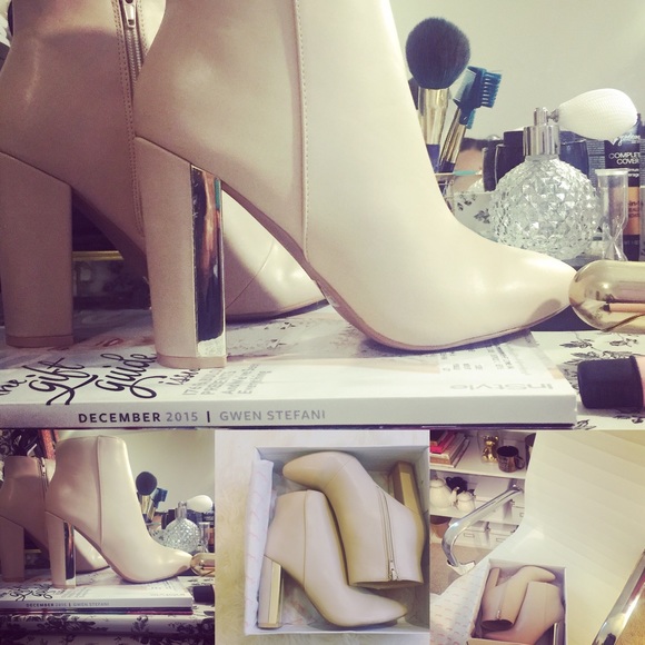 Shine From Inside Faux Leather Booties
