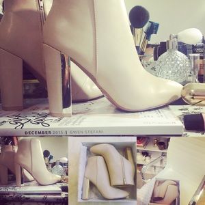 Shine From Inside Faux Leather Booties