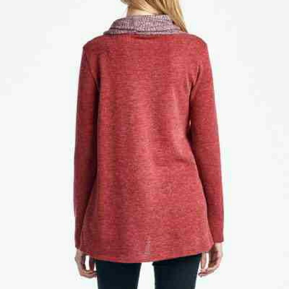 NEW OVER LAP TWO TONED  SWEATER/LAST 1 - Picture 3 of 4