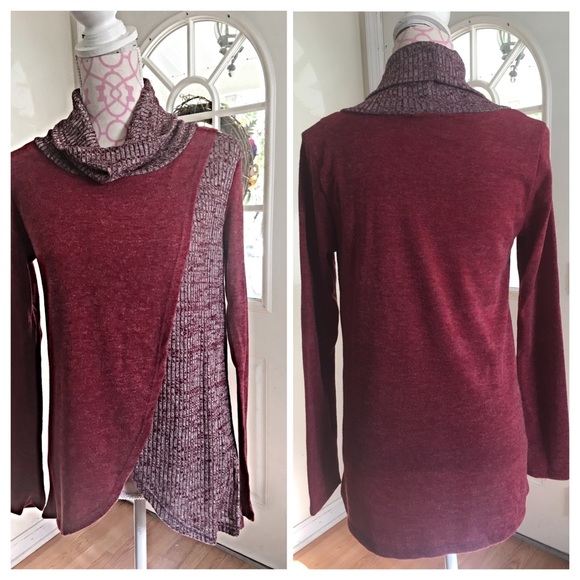 NEW OVER LAP TWO TONED  SWEATER/LAST 1 - Picture 4 of 4