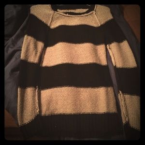 Tan and black striped sweater