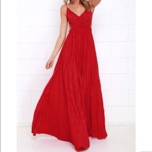 Lulu's Red Maxi Dress, Evening Gown, prom dress