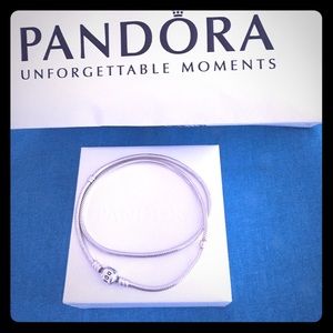 Authentic Pandora Silver Charm Necklace 17.7 inch.