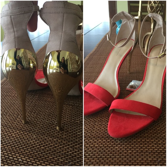 SOLD: Zara Gold Heeled Heels - Picture 2 of 4