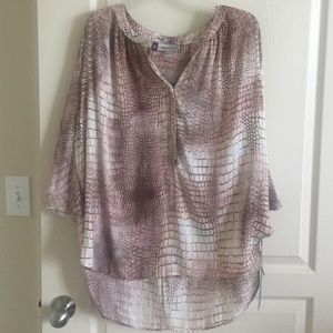 Jennifer Lopez Blush Reptile Print Blouse