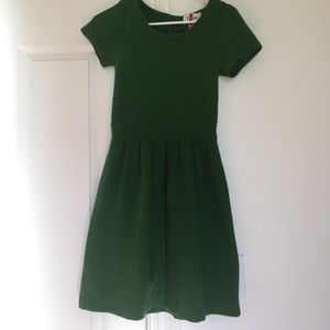 Green anthropologie winter dress