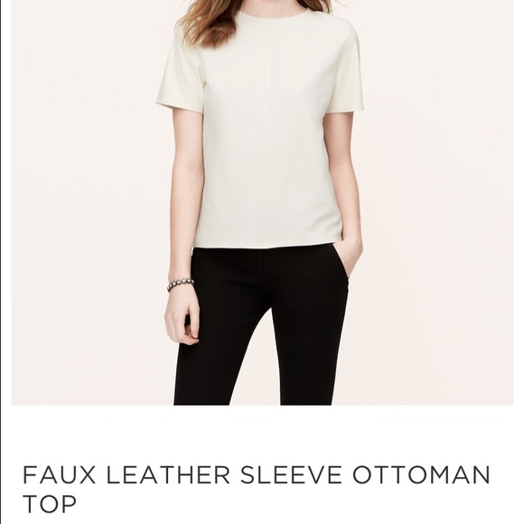LOFT Faux Leather Sleeve Ottoman Top
