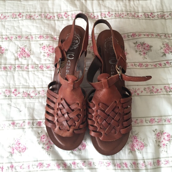 Jeffrey Campbell wooden woven sandals clog 9 new!