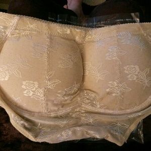 Shapewear padded buttock size small NWT bikini tan