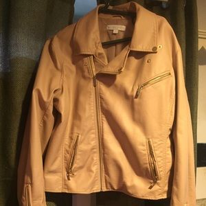 New York & Company Leather faux in beige color