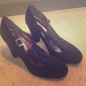 Black Suede Steve Madden Heels Size 8