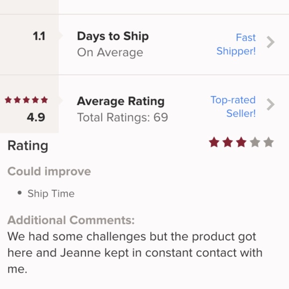 When your ship time is one day- and this person ..