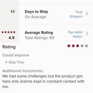 When your ship time is one day- and this person ..