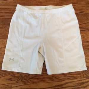 Under armor long white spandex shorts