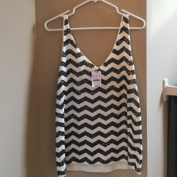NWT jcrew chevron sparkle tank! - Picture 1 of 4
