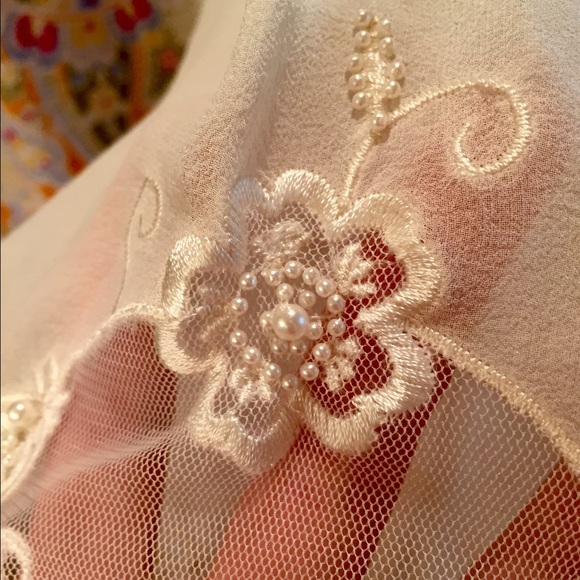 Sheer Ivory Robe with Beading