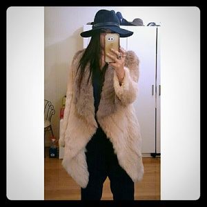Love token blush ombre fur jacket.
