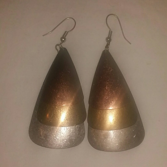 Tricolor metal earrings
