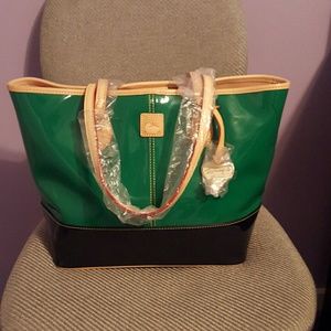 Patent leather handbag