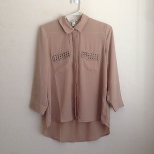 F21 taupe blouse