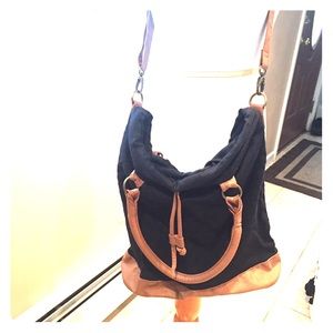 Old Navy Black and Tan Crossbody Bag