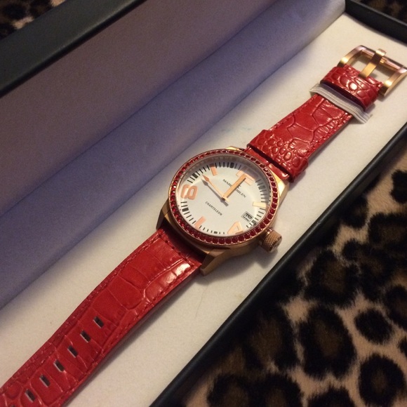 Marc Coblen Rosegold & Red watch - Picture 4 of 4