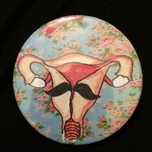 Large mustache ovaries pin