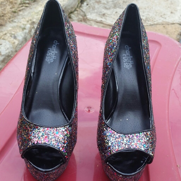 Beautiful multi colored open toe heels