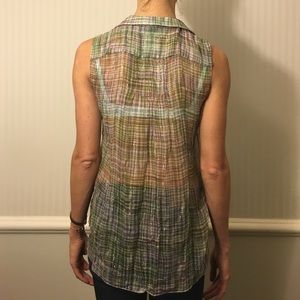 CHANEL Tops - Sheer chanel multicolor button down blouse CHANEL Tops - Sheer chanel multicolor button down blouse