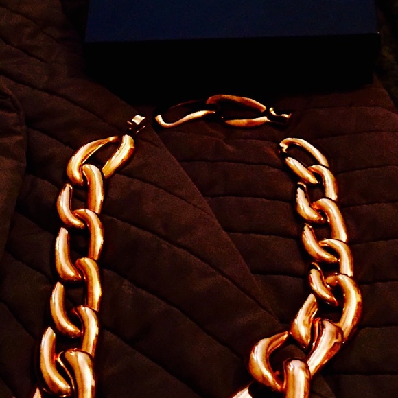 Rachel Zoe Goldtone Large Link Statement  Necklace
