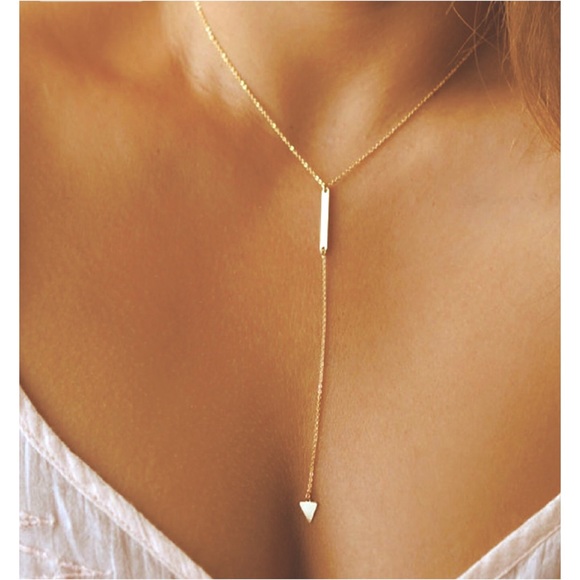 🔼Gold triangle Y necklace adjustable.🔼