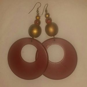Custom Garnet & Gold earrings-Seminole Spirit!!🔥