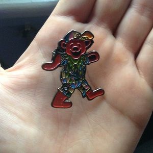 Grateful dead bear pin