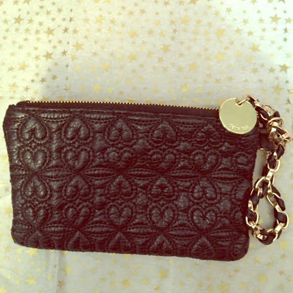 Deux lux heart patterned black and gold wristlet - Picture 1 of 4